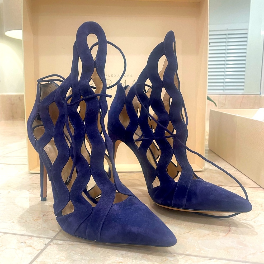 Alexandre Birman gorgeous indigo suede heels